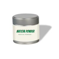 Boîte en métal gaufrée personnalisable pour thé matcha de qualité alimentaire, avec étiquette, couvercle en plastique, 30g, pour snacks, vente en gros