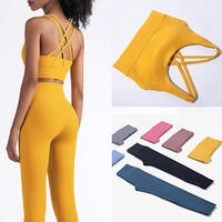 Soutien-gorge de sport classique pour femme, vente chaude, haut de sport athlétique pour Pilates et gym, soutien-gorge de yoga à dos croisé, soutien élevé, haut de course, LOGO personnalisé