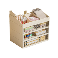 Support de rangement transparent anti-poussière pour bureau Organisateur de tiroir de livres en aluminium à injection plastique pour bureau, papeterie, bureau, dortoir