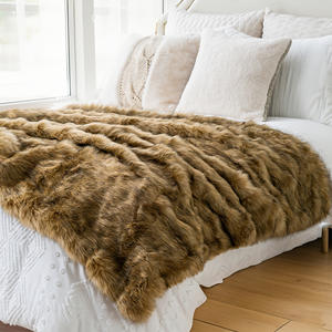 ソファとソファ用の高級居心地の良い柔らかいふわふわの冬用毛布、ぬいぐるみの完璧さにふける、<span class=keywords><strong>Fox</strong></span> Fur Blanket - Product Image 1