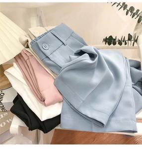 <span class=keywords><strong>Pantalons</strong></span> de costume droits pour femmes en gros, style coréen, <span class=keywords><strong>taille</strong></span> <span class=keywords><strong>haute</strong></span>, amples, fins, à neuf points, décontractés, <span class=keywords><strong>pantalons</strong></span> pour femmes - Product Image 3