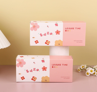 Boîte à biscuits élégante en carton blanc biodégradable avec tiroir pour biscuits, bonbons roses, emballage cadeau à emporter