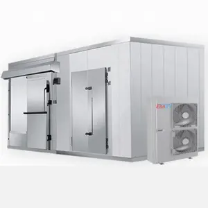 Frozen cold room camara frigorifica price freezer-room walking cooler and freezer with glass sliding hinged double swing door