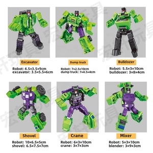Baohai Star combinado transformación ingeniería vehículo <span class=keywords><strong>Robot</strong></span> seis en uno King Kon Mini pequeño Hércules excavadora grúa juguete - Product Image 3
