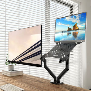 Zeno tempat Monitor lengan ganda 17-32 inci, braket Monitor Desktop LCD layar Laptop penjepit meja baja pegas Gas ergonomis - Product Image 1