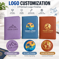 Porte-passeport en cuir PU avec logo personnalisé, portefeuille de voyage, fentes pour cartes, couverture de passeport, OEM ODM, cadeau d'entreprise, vente en gros