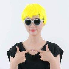 PW-SA Idol Yellow Short Cut Wig <b>Party</b> Performance <b>Props</b> Display - Product Image 1
