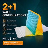 Plaque alvéolaire en polycarbonate de 8 mm avec revêtement UV de 50-100 micromètres pour panneaux de ventilation de toiture de bâtiments avicoles et d'élevage