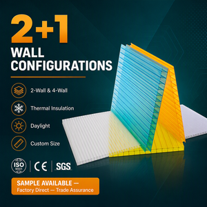 Plaque alvéolaire en polycarbonate de 8 mm avec revêtement UV de 50-100 micromètres pour panneaux de ventilation de toiture de bâtiments avicoles et d'élevage - Product Image 4