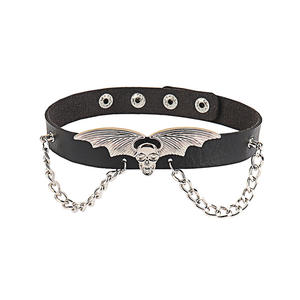 <span class=keywords><strong>Collar</strong></span> Deportivo Creativo Europeo Americano con Diseño Exagerado de Calavera, Alas de Murciélago y Cadena de Vampiro, Accesorio de Regalo - Product Image 6