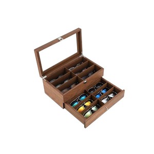 木製サングラスオーガナイザーボックスアイウェアディスプレイ眼鏡ケースメガネ収納ボックスサングラスホルダーギフト - Product Image 2