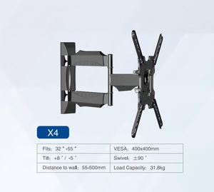 Support mural TV X4 à mouvement complet pour écran LED LCD de 32 à 55 pouces, VESA max 400x400mm, <span class=keywords><strong>bras</strong></span> inclinable et pivotant - Product Image 2