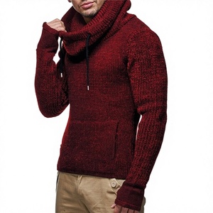 Fashion <b>Men</b> <b>Turtleneck</b> Hooded Jersey 100% Cotton Pullover <b>Sweater</b> Casual Tops Autumn Winter Warm EVERGLOW Plain - Product Image 3