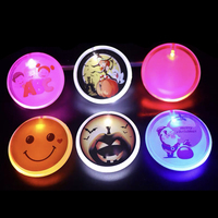 Alles Gute zum Geburtstag Herz Kunststoff Blinklicht aufleuchten Mini Luminous Personal Promotion Led Tag Custom ized Button Name Abzeichen Pin