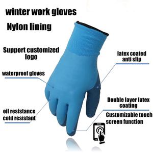 Protección laboral de construcción de alta calidad látex nitrilo espuma sumergida trabajo de invierno por debajo de cero guantes de trabajo de construcción mecánica - Product Image 4