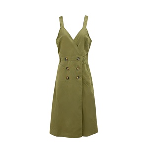 Robes décontractées de haute qualité vert armée pour robe de <span class=keywords><strong>travail</strong></span> robe à <span class=keywords><strong>bretelles</strong></span> coréenne - Product Image 2
