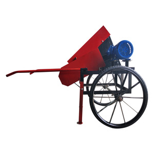 Small Fiber Separator Machine For Hemp And Cotton Processing With Motor Drive Red Body And Wheels - Product Image 2