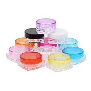 Mini Square Plastic Pot Jars Empty Cosmetic Container multi Colors Make-ups Pot jars With Lid For Creams