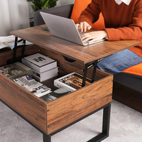 Table basse élévatrice industrielle moderne vintage Bureau à panneaux en bois à prix équitable pour le salon, les meubles de maison