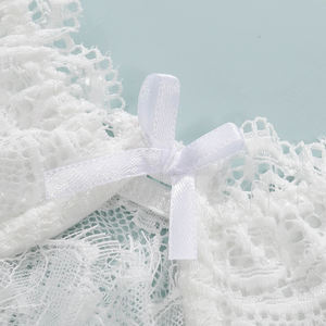 ガーター付き3ピースランジェリーセット高品質ホワイトエレガントレーススウィートガールズランジェリーセットセクシーホットホワイトカラー下着 #0241 - Product Image 6