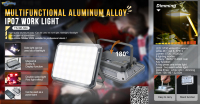 IP44 Camping lumière rouge chaude lampe de poche Portable affichage numérique fonction de sortie de pêche en plein air aimant en aluminium lumière de travail