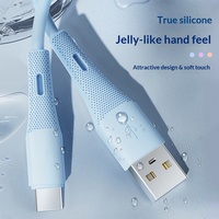Kabel Data Pengisian Cepat USB-A ke Type-C 1M dengan Konduktor Tembaga Murni, Selubung Silikon, Cetakan Khusus untuk Ponsel