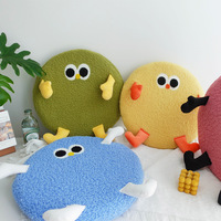 Coussin de siège rond épaissi à thème poupée mignon avec rembourrage en mousse à mémoire de forme pour chaise et voiture