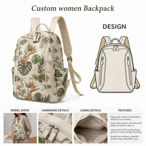 Sac à dos personnalisé pour femme, imprimé perroquet tropical, en cuir PU, sac à cordon polyvalent, sac à main pour usage quotidien - Product Image 4