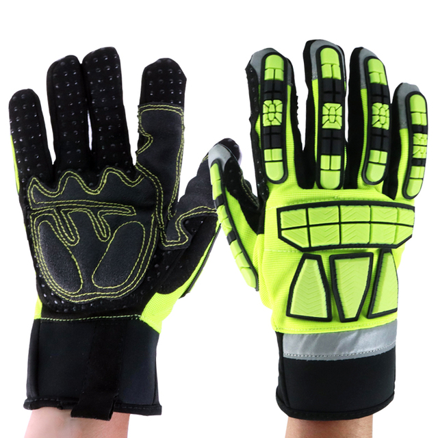 TPR Anti-Slip Anti-Cut Anti-Vibration Impact Mechanic Safety Gloves for Industrial Construction Work
