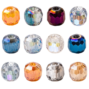 Zhubi, venta al por mayor, cuentas de cristal de tambor facetado de 8MM, cuentas redondas sueltas de piedra de cristal con agujero grande para fabricación de joyería, pulseras DIY - Product Image 6