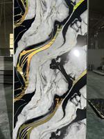 Panneau mural en PVC effet marbre, revêtement UV, 4x8 pieds, anti-rayures, étanche, pour décoration commerciale de restaurants et hôtels, directement de l'usine