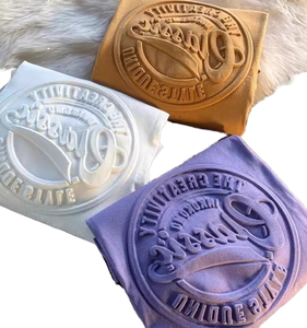 Áo thun nam chất lượng cao 100% cotton 260gsm, logo nổi 3D tùy chỉnh, kiểu dáng rộng rãi, họ<span class=keywords><strong>a</strong></span> tiết trơn, thiết kế tùy biến - Product Image 1