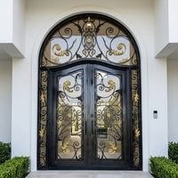 Porte principale en fer forgé de luxe, design de maison