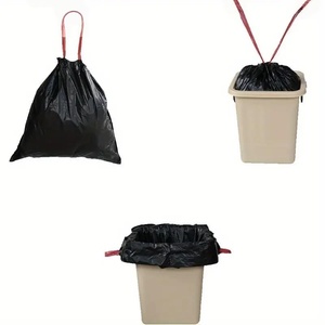 Sacs poubelles en plastique épais à cordon de serrage de 40 à 50 gallons (110 litres) - Sacs poubelles noirs à cordon de serrage en rouleau - Product Image 1