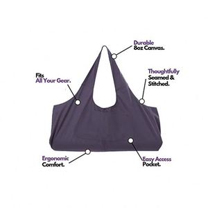Bolsa de yoga grande de fábrica BSCI, bolsa de transporte tipo bandolera para tapete de yoga con bolsillo lateral, compatible con la mayoría de los tamaños de tapetes. - Product Image 4