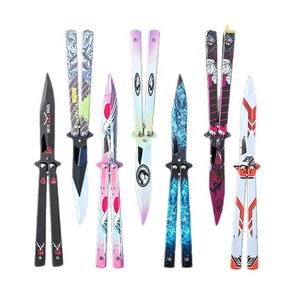 Coltello da allenamento personalizzabile Blunt Butterfly in acciaio inossidabile, colorato, multifunzionale, pieghevole, per esterni, Flick-and-Show - Product Image 1