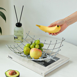 Corbeille à fruits en métal rétro, style simple, pour salon, véranda, plaque décorative, <span class=keywords><strong>panier</strong></span> de rangement créatif, plateau à fruits - Product Image 3