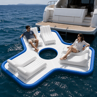 Plateforme de pêche flottante gonflable avec échelle et canapé pour les sports nautiques de loisirs, les fêtes, les carnavals et la location commerciale