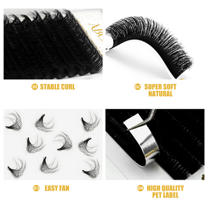 Abonnie C D <span class=keywords><strong>Curl</strong></span> 0,07 Mix 5D Camelia Extensión de pestañas Auto Fan Cachemira Mate Negro Easy Fan Extensiones de pestañas - Product Image 4