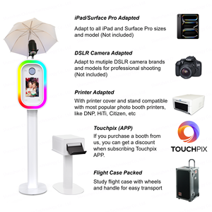 Photomaton professionnel de haute qualité pour appareil photo reflex numérique, ovale, avec iPad, avec appareil photo et imprimante en option, location pour fête, support pour selfie - Product Image 2