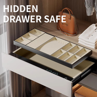 Coffre-fort mural en acier pour armoire, tiroir secret avec serrure à clé, armoire de sécurité pour espèces et objets de valeur