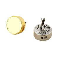 Diffuseur de parfum de luxe en métal doré pour grille d'aération de voiture, mini diffuseur rond en alliage de 3,8 cm, clip de parfum rechargeable pour véhicule