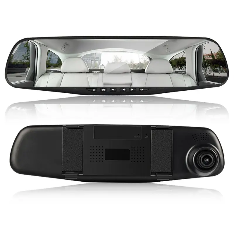 2023 Peningkatan Baru 1080P Full HD 4.3 Inci Cermin Belakang Dual Channel Penglihatan Malam Camara Dvr Dash Cam