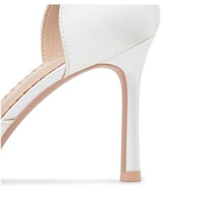 Sandales Talon <b>White</b> Silk Wedding Fashion Stiletto High Quality Sexy <b>Heels</b> for Women - Product Image 6