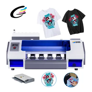 Máquina de Impressão DTF cabeça dupla FCOLOR XP600 para Impressão Têxtil Digital T Shirt 30CM rolo Impressora DTF com Agitador De Pó