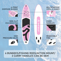 Planche de paddle gonflable rose personnalisée 10,6'x33"x6" avec technologie Drop Stitch, écologique et portable pour votre marque