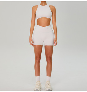 Wholesale Women's High Neck Cutout <b>Back</b> Sports Bra Removable Padded Yoga Bra <b>Low</b> Impact Pilates Workout Crop <b>Top</b> OEM ODM - Product Image 6