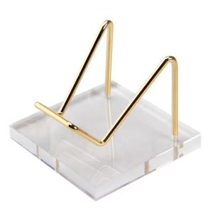 50mm Acryl Basis Metall Arm Kristall Mineral Probe Roh stein Regal Agatel Fossil Display Stand halter mit Kupfer halterung - Product Image 1