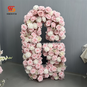 Suave venta al por mayor de metal flor artificial número personalizado flor letra para boda cumpleaños fiesta Decoración - Product Image 2