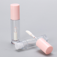 OMI vente en gros tube en plastique brillant rose bouteille de brillant à lèvres vide avec baguette de brosse
